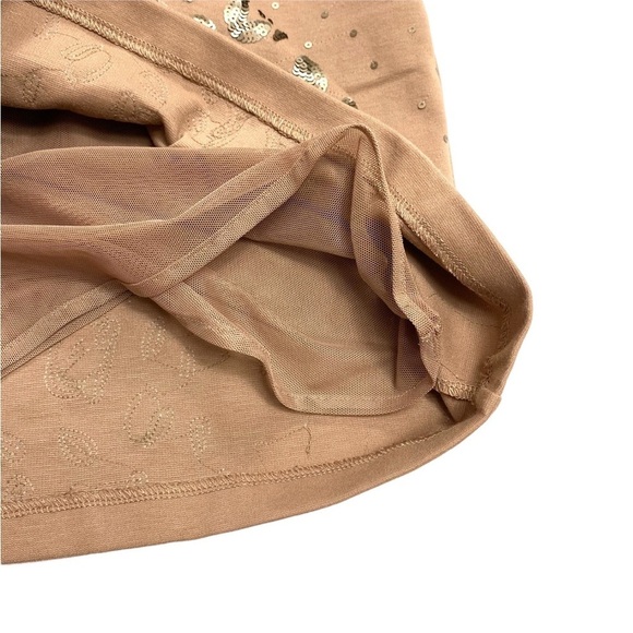 Bcbg Maxazria Leopard Spangles Jersey Stretch Bodycon Dress Camel Tan Size S - Picture 7 of 9